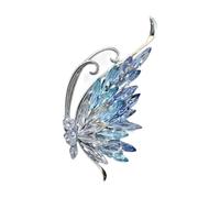 Élégante broche papillon avec pierres bleues brillantes, matériaux métalliques robustes pour offrir ou pour un style individuel, broche légère pour femme, taille unique, Comme décrit