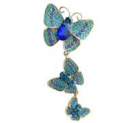 Élégante broche papillon pour tenue formelle, accessoire vintage en strass pour cérémonie, Medium, Métal non précieux, Jade