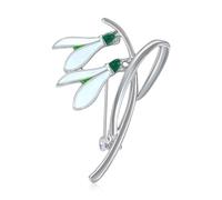 Élégante broche perce-neige en émail pour femme - Épingles délicates en forme de fleur - Bijoux pour une tenue décontractée, une fête et un cadeau