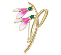 Élégante broche perce-neige en émail pour femme - Épingles délicates en forme de fleur - Bijoux pour une tenue décontractée, une fête et un cadeau