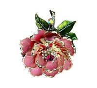 Élégante broche pivoine pour femme avec des motifs réalistes et des perles ornement pour améliorer votre garde-robe artisanale, taille unique, Comme décrit