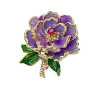 Élégante broche pivoine pour femme avec des motifs réalistes et des perles ornement pour améliorer votre garde-robe artisanale, taille unique, Comme décrit