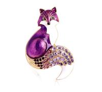 Élégante broche renard en strass pour banquets et mariages Animal Revers Pin Ornement Sac à dos et vestes Décoration Pull Cardigan Accessoire, standard, Aluminium