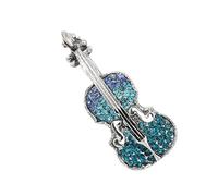 Élégante broche violon en alliage robuste avec cristaux Accent Cadeaux spéciaux pour les amateurs de musique Bijoux tendance Broche violon