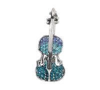 Élégante broche violon vintage instrument de musique accessoire de bijoux pour femmes hommes tendance alliage strass cadeaux broche violon, taille unique, Comme décrit