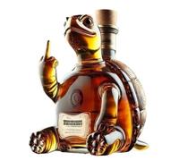 Élégante carafe à whisky en verre, bouteille de bar en cristal avec bouchon hermétique - Sans plomb pour le vieillissement des spiritueux, décoration et collection (A1)