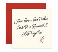 Élégante carte d'anniversaire ou de Saint-Valentin - « Two Paths Into One Beautiful Life Together » - Carte romantique pour couples, amis, épouse, mari, petite amie, petit ami, lui, elle - Livré avec