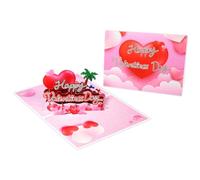 Élégante carte de vœux pop-up 3D avec inscription Happy Valentine's Day Style distinctif