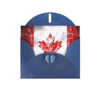 Élégante carte de vœux rétro YYHWHJDE bleu nacré motif drapeau du Canada 15,2 x 10,2 cm pour Noël, anniversaires, mariages et plus encore