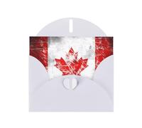Élégante carte de vœux YYHWHJDE blanc nacré rétro motif drapeau du Canada 15,2 x 10,2 cm pour Noël, anniversaires, mariages, et plus encore