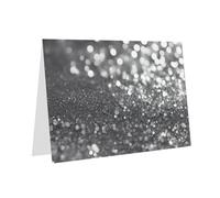 Élégante carte de vœux YYHWHJDE gris nacré à paillettes argentées brillantes 15,2 x 10,2 cm pour Noël, anniversaires, mariages, et plus encore