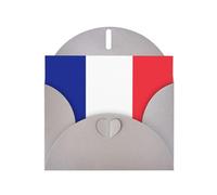 Élégante carte de vœux YYHWHJDE gris nacré avec motif drapeau français 15,2 x 10,2 cm pour Noël, anniversaires, mariages, et plus encore