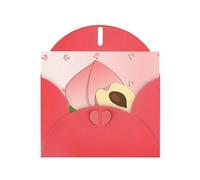 Élégante carte de vœux YYHWHJDE rouge nacré motif pêche 15,2 x 10,2 cm pour Noël, anniversaires, mariages, et plus encore