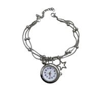 Élégante chaîne à franges réglable combinant un charme de montre antique et des bijoux modernes esthétiques et conviviaux en alliage, taille unique, Comme décrit
