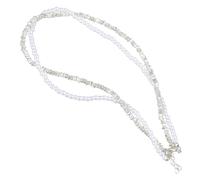 Élégante chaîne de cou à deux couches de perles avec fermeture facile à utiliser, chaîne de cou réglable pour un usage quotidien et formel, collier tendance pour femme