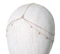 Élégante chaîne frontale tendance accessoire de cheveux de mariage élégant coiffe boîte de nuit bijoux tête tendance, One Size, Comme décrit