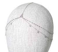 Élégante chaîne frontale tendance accessoire de cheveux de mariage élégant coiffe boîte de nuit bijoux tête tendance, One Size, Comme décrit