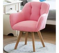 Élégante chaise d'appoint rose avec pieds en bois robustes et accoudoirs rembourrés en velours, parfaite pour les petits espaces, salle à manger, club, bureau et salon d'invités.