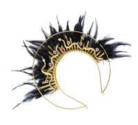 Élégante coiffe angélique avec plumes scintillantes pour cosplay, concours de beauté, événement à thème et célébrations festives, couvre-chef pour femme