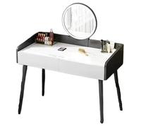 Élégante coiffeuse de maquillage avec lumières et miroir, coiffeuse à 2 tiroirs pour femmes et filles, ensemble de serviettes élégantes (couleur : B, taille : 100 x 40 x 120 cm)