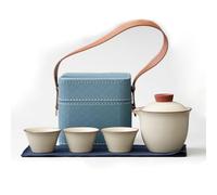 Élégante collection de thé de voyage Ru-Style : complète avec pot en céramique et trois tasses - Idéal pour une utilisation en déplacement, le camping ou les pauses thé au bureau - Coffret cadeau