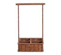 Élégante corbeille à fruits tissée avec poignée avec plateau de service divisé pour organiser les collations et les fruits, pour les terrasses, les cuisines et les chambres avec un transport facile