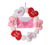 Élégante couronne de Saint-Valentin de 40 cm avec jolies enveloppes en peluche pour décoration saisonnière (style de deux 40 cm)