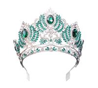 Élégante couronne en cristal avec peigne pour femme - Diadème de princesse pour anniversaire et célébration spéciale, Diameter 16.5cm, height 11.8cm, Alliage
