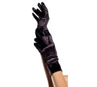 Gants satin rouge - Taille: Taille unique 2, Couleur: Noir