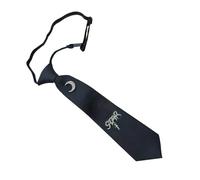 Élégante cravate noire pré-nouée avec pendentif en forme de nœuds lunaires et pompons pour uniforme d'étudiant japonais, chaîne en métal, longueur réglable, cravate pré-nouée, Moon, taille unique