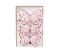 Élégante décoration de Noël papillon délicat à suspendre avec clip pour arbre et couronne Accessoires d'arbre de vacances