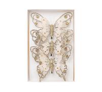 Élégante décoration de Noël papillon délicat à suspendre avec clip pour arbre et couronne Accessoires d'arbre de vacances