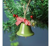 Élégante décoration de sapin de Noël en métal avec pendentif cloche unique pour une expérience de vacances joyeuse (vert unique)