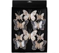 Élégante décoration papillon en tissu pour couronnes de Noël - 28 cm