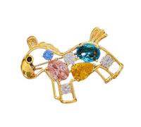 Élégante épingle à cheval avec zircons colorés, alliage robuste, parfaite pour les vestes, jolis bijoux de cheval, animal étincelant