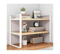 Élégante étagère de bureau double couche - Rangement de bureau autonome en bois pour dortoir de bureau et salle d'étude - 30 cm de hauteur, solution peu encombrante pour un espace de travail sans