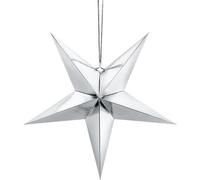 Elégante étoile en papier argenté de 45 cm - Décoration parfaite pour Noël et les fêtes, apportez de la magie dans votre intérieur