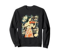 Élégante Femme Jouant du Violon, Art Musical Sweatshirt