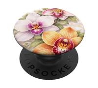 Élégante Fleur d'orchidée Rose esthétique PopSockets PopGrip Adhésif