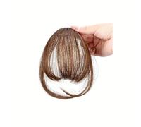 Élégante frange à clipser for femme, postiche synthétique lisse avec favoris et frange aérienne Hair Extensions(Ginger Brown)