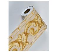 Élégante frise de papier peint auto-adhésive à motif floral jaune - Bordure décorative amovible en PVC