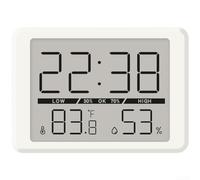Élégante horloge numérique magnétique de 10 mm avec écran LCD affichant l'heure, la date, la température et l'humidité, rétro-éclairage doux pour la maison, finition blanche (Blanc 2308)