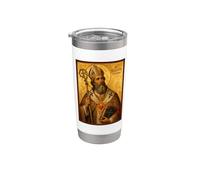 Élégante icône catholique de Saint Augustin d'Hippone Gobelet isotherme en acier inoxydable double paroi