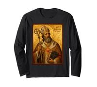 Élégante icône catholique de Saint Augustin d'Hippone Manche Longue