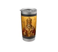 Élégante icône catholique de Saint-Blaise Gobelet isotherme en acier inoxydable double paroi