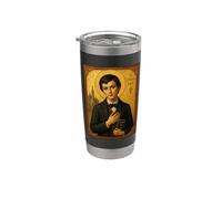 Élégante icône catholique de Saint Dominique Savio Gobelet isotherme en acier inoxydable double paroi