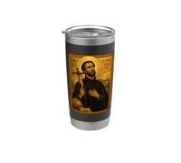 Élégante icône catholique de Saint François Xavier Gobelet isotherme en acier inoxydable double paroi