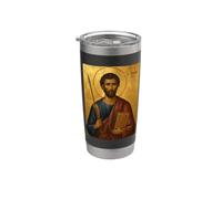 Élégante icône catholique de Saint Thomas l'Apôtre Gobelet isotherme en acier inoxydable double paroi