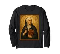 Élégante icône catholique de Sainte Angèle Merici Manche Longue
