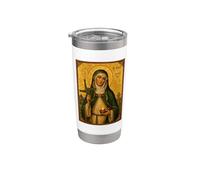 Élégante icône catholique de Sainte Brigitte d'Irlande Gobelet isotherme en acier inoxydable double paroi